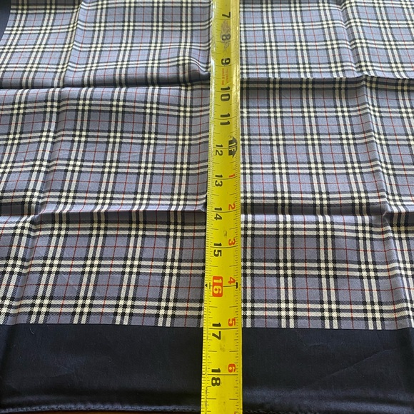 BURBERRY CHECK BLUE HANDKERCHIEF - Picture 5 of 7